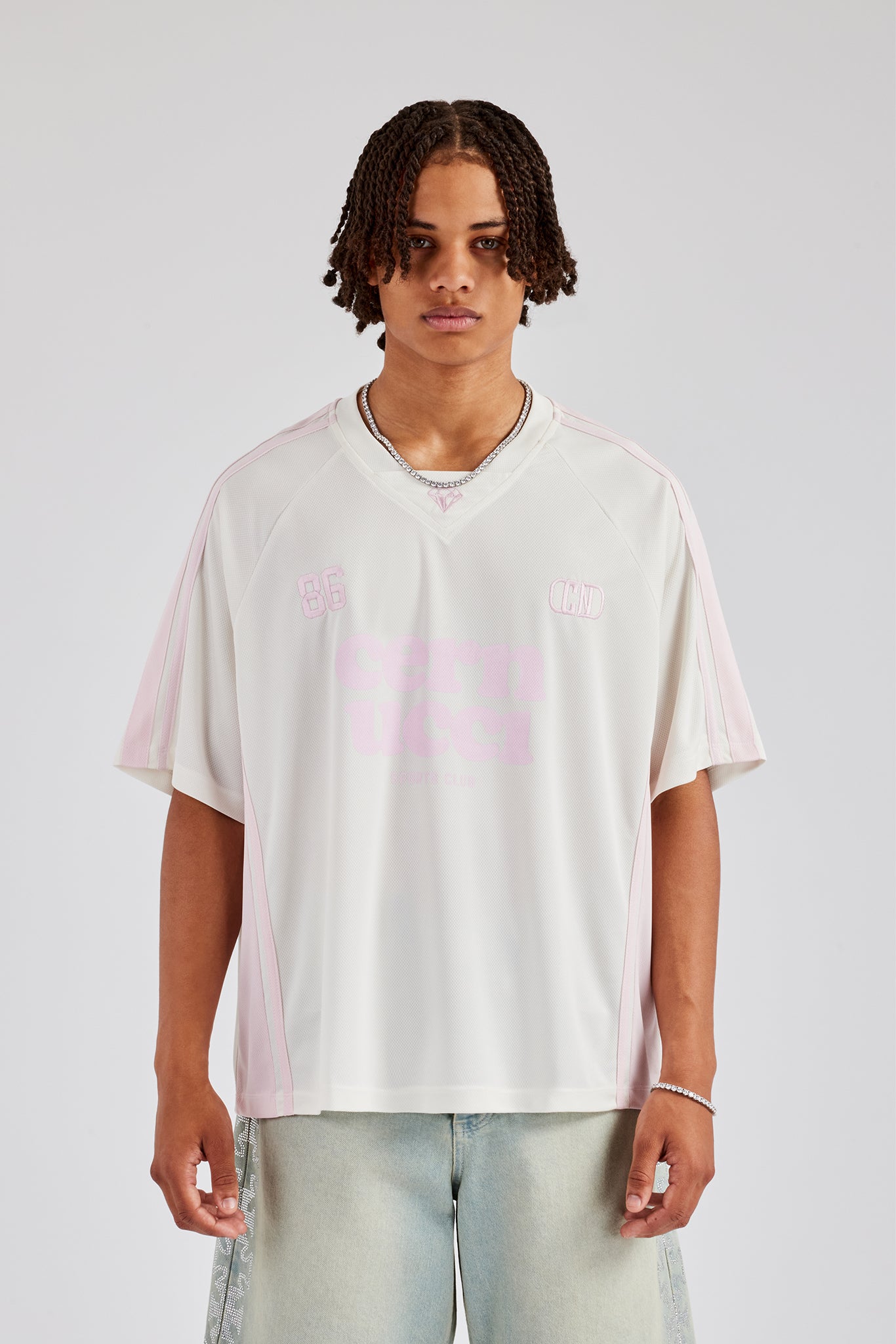 Cernucci besticktes Fußball-Top – Ecru